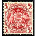 Australia 1949 Coat of Arms 5/- Used Stamp CofA...