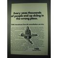 1969 TWA Airline Ad - Skiing in the Wrong Place