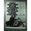 1986 BMW Motorcycles Ad - Aren't Born With Appreciation