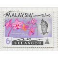 SELANGOR MALAYA 1965 FLOWERS 6c USED SG139 139 SG
