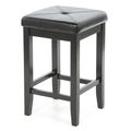 Set of 2 - Black Bar Stools 24-inch High w/ Cus...