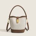 Women Handheld Bucket Bag Brown