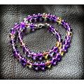 Pre Loved Classic Style Necklace Purple Crystal...