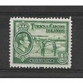Turks&Caicos.SG195 1/2d Raking Salt (Green).Col...