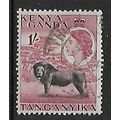 KENYA UGANDA TANGANYIKA 1954 1s LION BLACK & PU...