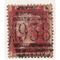 sg43 1d red plate 182 FINE USED " F C " (reds)