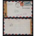USA 1943 Air Mail CENSORED Prexy combo to Argen...