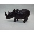 6" Carved Wood Rhino Ironwood Quality Vintage H...