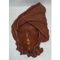 Haitian Brown Leather Woman Lady Head Face Scul...