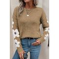 Jet Stream Flower Sleeve Drop Shoulder Sweater