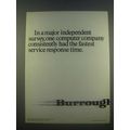 1985 Burroughs Computers Ad - Major Independent Survey