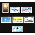 MONGOLIA 1984 CIVIL AVIATION SET 7 VALS UM MINT #3