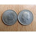 Switzerland 1965 20 Rappen Coin