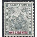 Barbados 1897 SG116 1/4d Grey & Carmine Diamond...