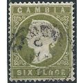 Gambia 1887 SG32d 6d Olive-Green Wmk Crown CA S...