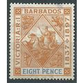 Barbados 1897 SG122 8d Orange & Ultramarine Jub...