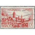 MOROCCO, City wall, red 1947, 15c