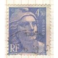 France Stamps 1947 - 4.50f blue "Marianne" - used