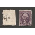 USA 3c Washington, used perfin
