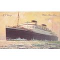 Artist Drawn White Star Line M.V. Georgig Ocean...