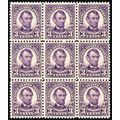 555, Mint NH 3¢ FVF Block of Nine Fresh Stamps ...