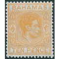 Bahamas 1946 10d yellow-orange SG154c unused