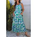 Multicolour Floral Maxi Sundress with Ricrac Trim