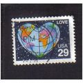 1991 USA heart shaped globe 29c f/u sga2572