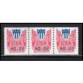 CVP33 22c Shield Very Fine MNH Strip of 3 PA5314