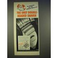 1940 Remington Dual Shaver Ad - Only Double-Headed