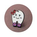 Tooth Enamel Pin Badge Cartoon Style Lapel Bow ...