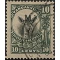 Tanganyika KGV 1922 10c Green & Black Used SG 7...