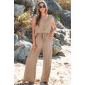 Goat Buttoned Vest Drawstring Wide Leg Pants 2p...