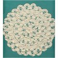 Round Beige Ribbon Lace Doily, 9"