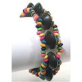 Bracelet #mcwb multicolored wood beads 7.75 inc...