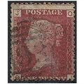 1858 SG43 1d Red Plate 104 Fine Used Check Lett...