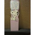 SNOOPY dog by Schulz used card bookmark 14 x 4 cms