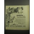 1956 Greek Line Cruise Ad - Europe.. more exciting via Greece, land of myth