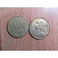 France Republic 1991 10 Centimes Coin