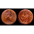 Australia Two Cent 1976 Used Coin Frilled neck-...