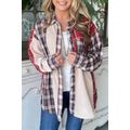 Plaid Corduroy Patchwork Shacket