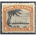 Cook Islands 1931 SG104 6d Black & Orange Mount...