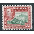 St Vincent 1949 SG166 3c Green & Scarlet Unmoun...