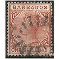 Barbados 1886 SG101 1/- Chestnut Wmk Crown CA G...