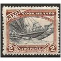Niue 1944 SG91 2d Black & Red-Brown Mounted Min...