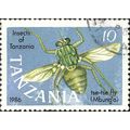 TANZANIA, INSECT, Tse-tse fly, blue 1987, 10/-, #2
