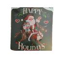 Holiday Wooden Greeting Sign with Santa and Rei...
