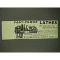 1908 W.F. & John Barnes Lathes Ad - Foot-Power