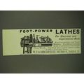 1908 W.F. & John Barnes Lathes Ad - Foot-Power