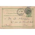 Canada ! #P4 Postal Card Yellow Green 1891 Mont...